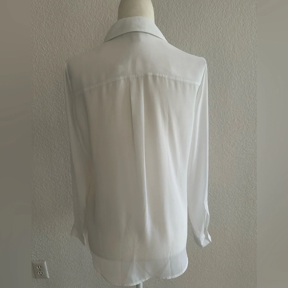 Michael Kors White Button Down Shirt with Gold Studs